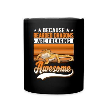 Bartagame Spruch Dragon Barbu - Mug uni - noir - Devant