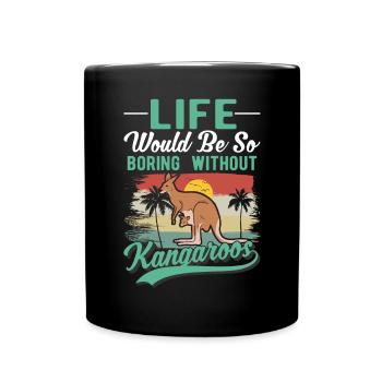 Kangourou australien Kangourou australien - Mug uni - noir - Devant