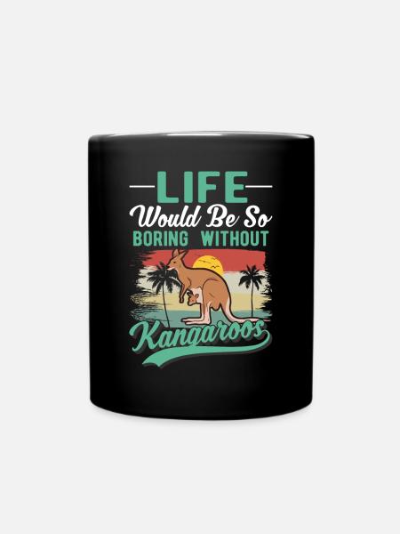 Australisches Känguru Australien Kangaroo - Tasse einfarbig - Schwarz