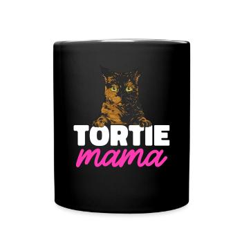 Schildpatt Katze Tortoiseshell Cat Tortie - Tasse einfarbig - Schwarz - Vorne