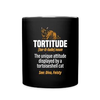 Schildpatt Katze Tortoiseshell Cat Tortie - Tasse einfarbig - Schwarz - Vorne