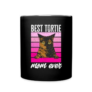 Schildpatt Katze Tortoiseshell Cat Tortie - Tasse einfarbig - Schwarz - Vorne