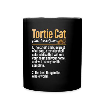 Schildpatt Katze Tortoiseshell Cat Tortie - Tasse einfarbig - Schwarz - Vorne