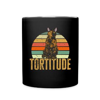 Schildpatt Katze Tortoiseshell Cat Tortie - Tasse einfarbig - Schwarz - Vorne