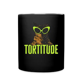 Schildpatt Katze Tortoiseshell Cat Tortie - Tasse einfarbig - Schwarz - Vorne