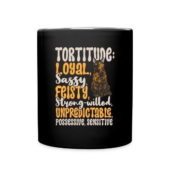 Schildpatt Katze Tortoiseshell Cat Tortie - Tasse einfarbig - Schwarz - Vorne