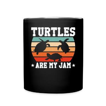 Sea Turtle Tortoise Retro Vintage - Mug uni - noir - Devant