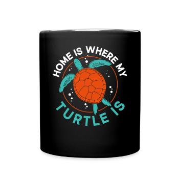 La maison des tortues de mer est l’endroit où - Mug uni - noir - Devant