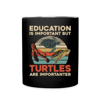 Sea Turtle Tortoise Retro Vintage - Mug uni - noir - Devant
