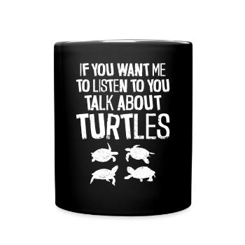 Tortue de mer si tu me veux - Mug uni - noir - Devant