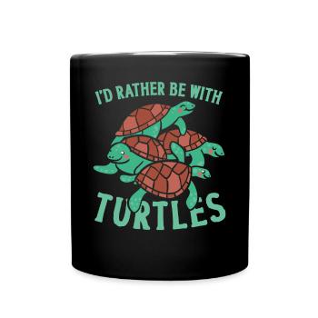 Tortue de mer que je préférerais être - Mug uni - noir - Devant