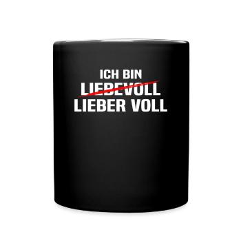 Mallorca - Ich Bin Lieber Voll - Mallorca Party - Tasse einfarbig - Schwarz - Vorne