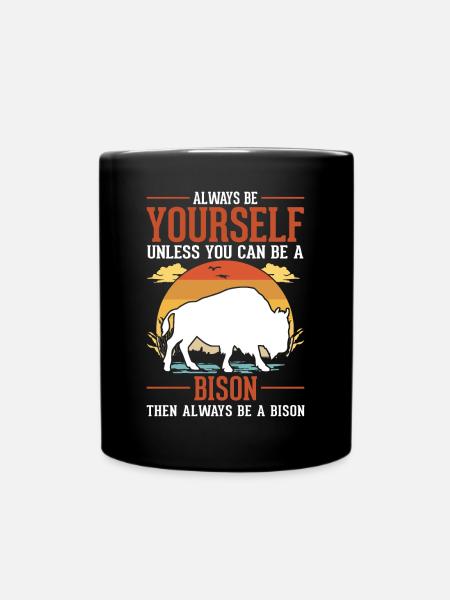 Soyez toujours vous-même Bison Buffle Büffel - Mug uni - noir