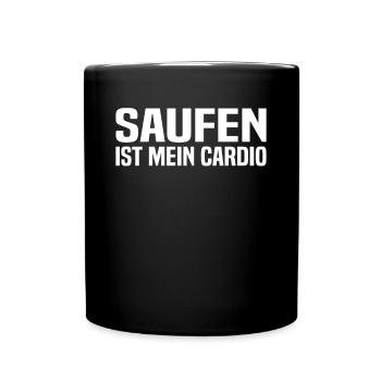 Saufen Ist Mein Cardio - Mallorca Party - Tasse einfarbig - Schwarz - Vorne