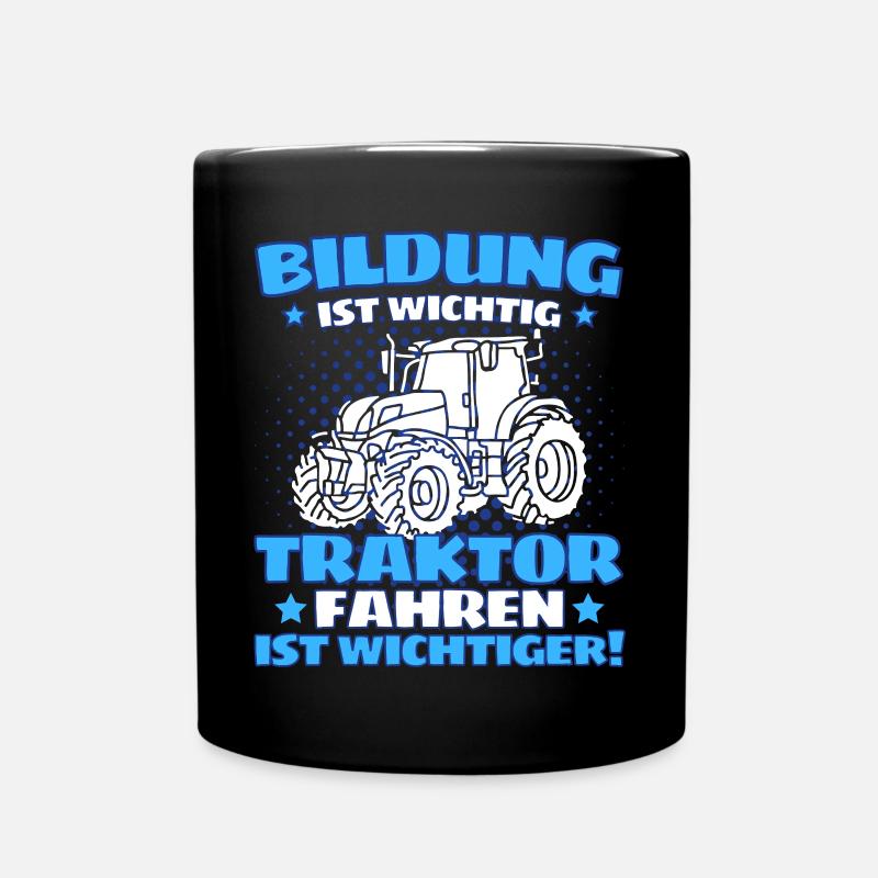 Lustiger Traktor Spruch Landwirt oder Bauer - Tasse einfarbig - Schwarz
