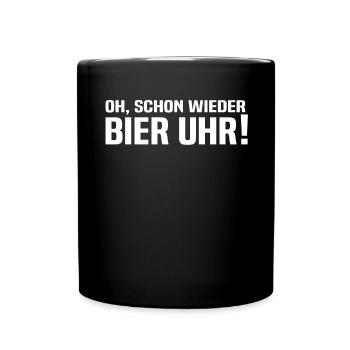 Oh Schon Wieder Bier Uhr - Mallorca Party Bier Spr - Tasse einfarbig - Schwarz - Vorne