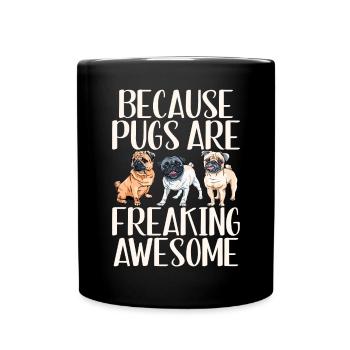 Pug Gifts for Pug Lovers - Full Colour Mug - black - Front