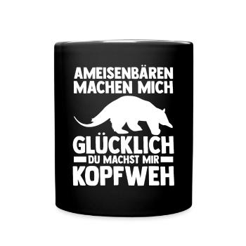 Ameisenbär - Tasse einfarbig - Schwarz - Vorne
