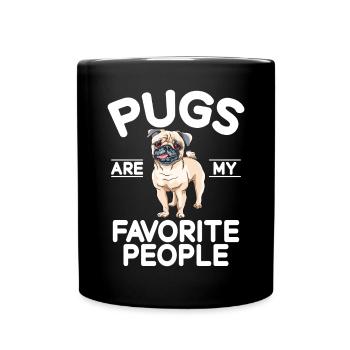 Pug Gifts for Pug Lovers - Full Colour Mug - black - Front