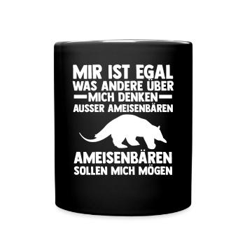 Ameisenbär - Tasse einfarbig - Schwarz - Vorne