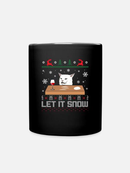 Let It Snow Cat Meme - Tasse einfarbig - Schwarz