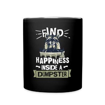 Amateur de raton laveur ramassant des ordures, - Mug uni - noir - Devant