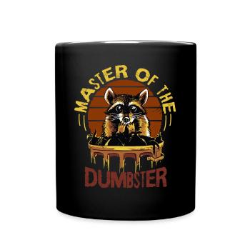 Raccoon lover garbage collecting garbage containers - Full Colour Mug - black - Front