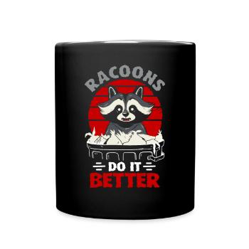 Amateur de raton laveur ramassant des ordures, - Mug uni - noir - Devant
