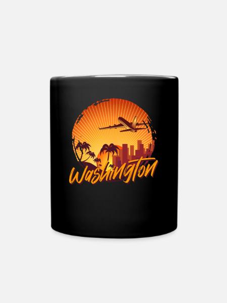 Washington - Tasse einfarbig - Schwarz