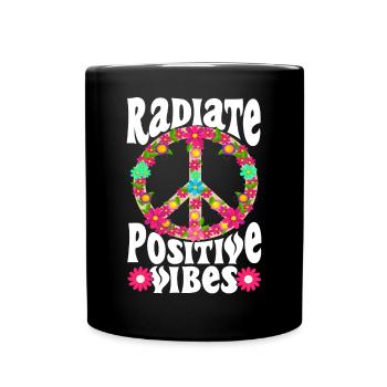 Hippie Be Kind Kindness Peace - Mug uni - noir - Devant
