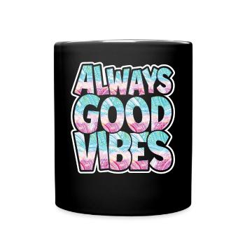 Hippie Peace Kindness - Full Colour Mug - black - Front