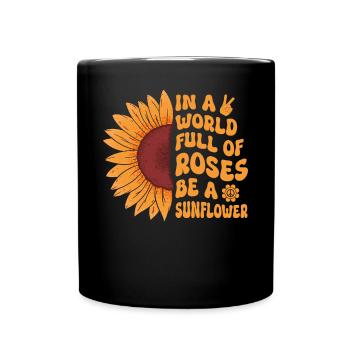 Paix hippie - Mug uni - noir - Devant