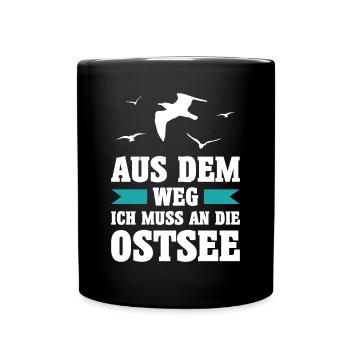 Ostsee Moin Meer See Urlaub Norden Möwen Geschenk - Tasse einfarbig - Schwarz - Vorne