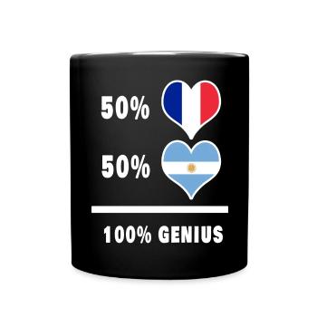 Drapeau 100% génial de l'Argentine et de la France - Mug uni - noir - Devant
