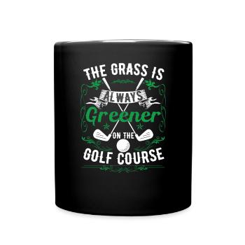 L’herbe est toujours plus verte sur le terrain de golf - Mug uni - noir - Devant