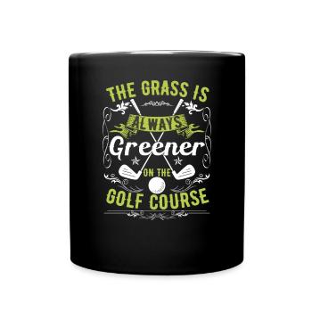 L’herbe est toujours plus verte sur le terrain de golf - Mug uni - noir - Devant