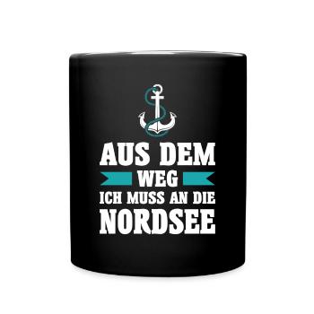 Nordsee Meer Anker Urlaub Norden See Geschenk - Tasse einfarbig - Schwarz - Vorne