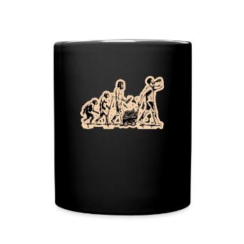 Father's Day Evolution handcart full of beer - Full Colour Mug - black - Front