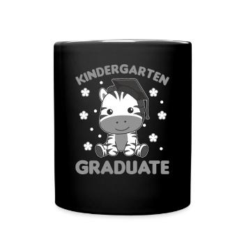 Kids Kindergarten graduate Zebra Graduation - Tasse einfarbig - Schwarz - Vorne