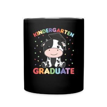 Kids Kindergarten graduate Kuh Graduation - Tasse einfarbig - Schwarz - Vorne