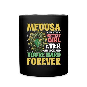 Medusa One Look And You Are Hard Forever - Tasse einfarbig - Schwarz - Vorne