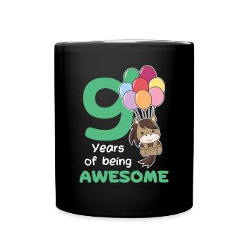 Cheval pour les enfants de 9 ans de neuf ans - Mug uni - noir - Devant