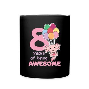Axolotl pour les enfants de 8 ans de huit ans - Mug uni - noir - Devant
