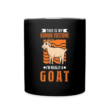 Ziegen Human Costume Halloween - Tasse einfarbig - Schwarz - Vorne