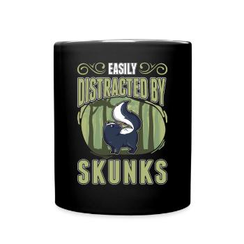 Facilement distrait par Skunks Skunk - Mug uni - noir - Devant