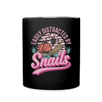 Snail Gift Vineyard Snail - Full Colour Mug - black - Front