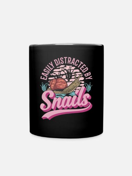 Schnecke Geschenk Weinbergschnecke - Tasse einfarbig - Schwarz