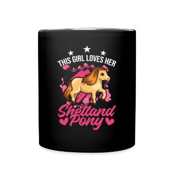 Shetland Pony Girl Cadeau Shetty - Mug uni - noir - Devant