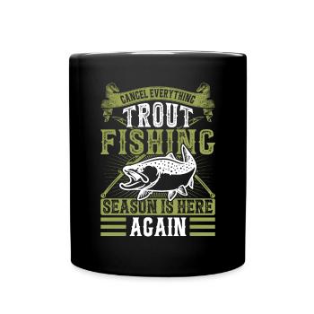 Funny Fishing Men Women - Tasse einfarbig - Schwarz - Vorne