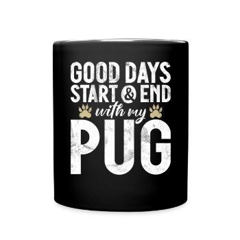 Pug Gifts for Pug Lovers - Full Colour Mug - black - Front